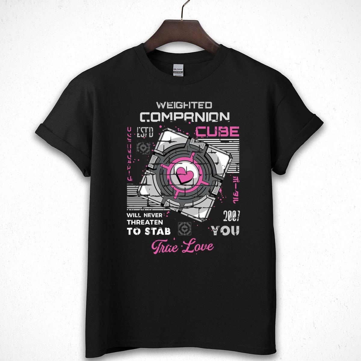 Companion Cube Retro Video Game Inspired Classic Design True Love Unisex T-Shirt