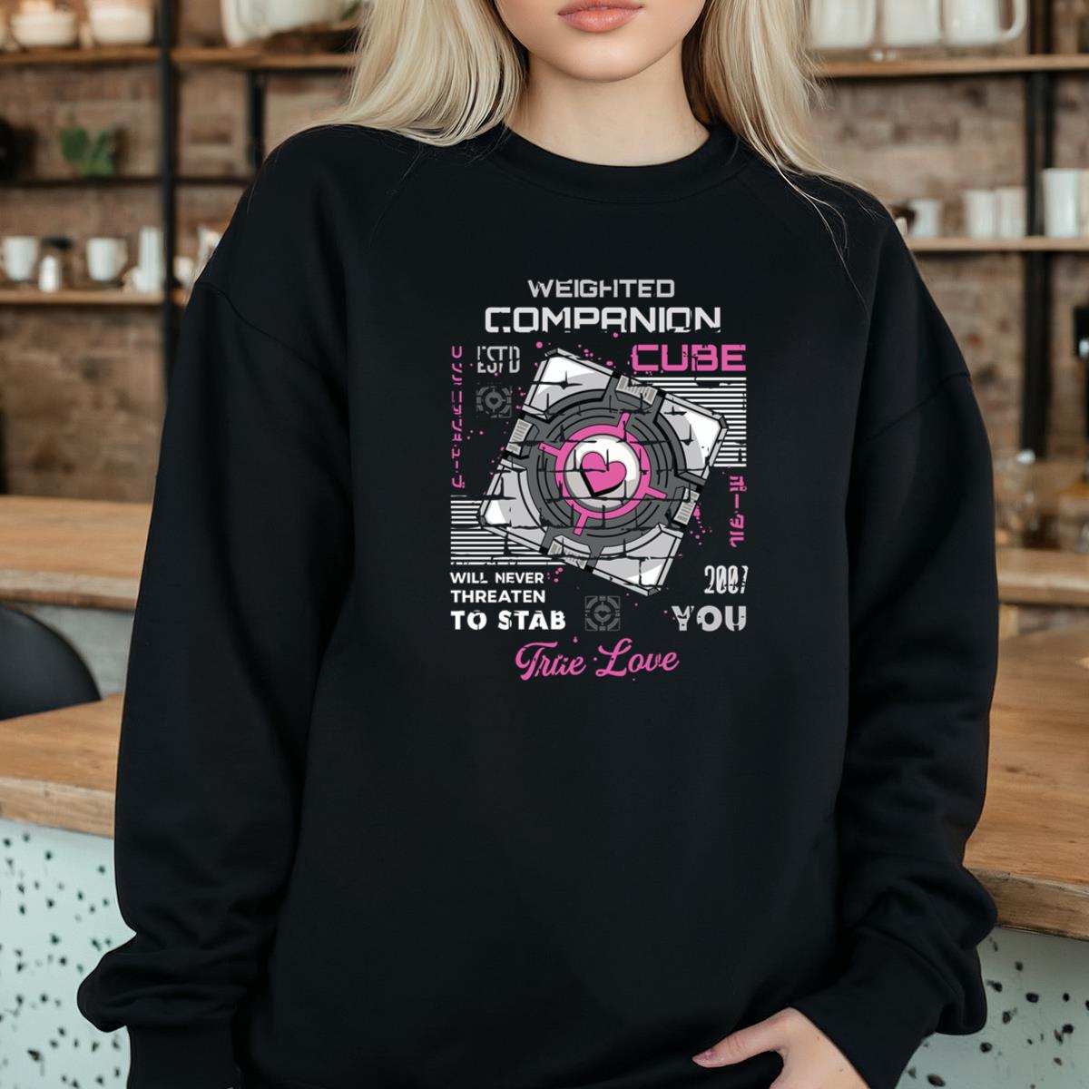 Companion Cube Retro Video Game Inspired Classic Design True Love Unisex T-Shirt