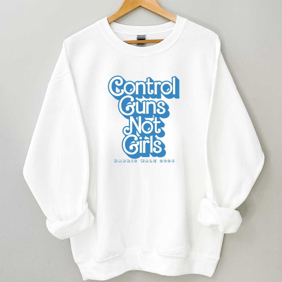 Control Guns Not Girls Progressive Anti-Gun Violence Message Blue Unisex T-Shirt