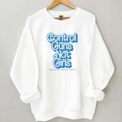 Control Guns Not Girls Progressive Anti-Gun Violence Message Blue Unisex T-Shirt