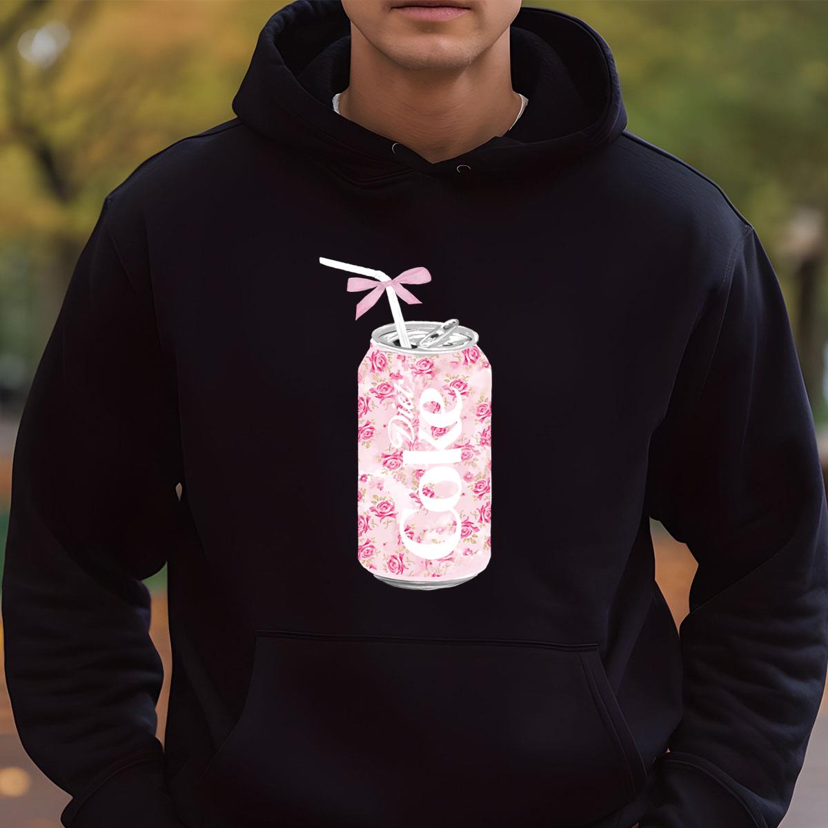 Coquette Diet Coke Floral Vintage Retro Cute Baby Pink Bow Unisex Sweatshirt
