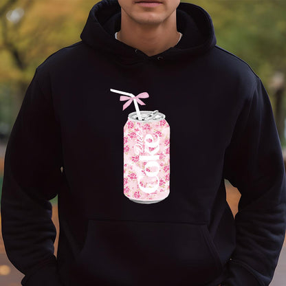 Coquette Diet Coke Floral Vintage Retro Cute Baby Pink Bow Unisex Sweatshirt
