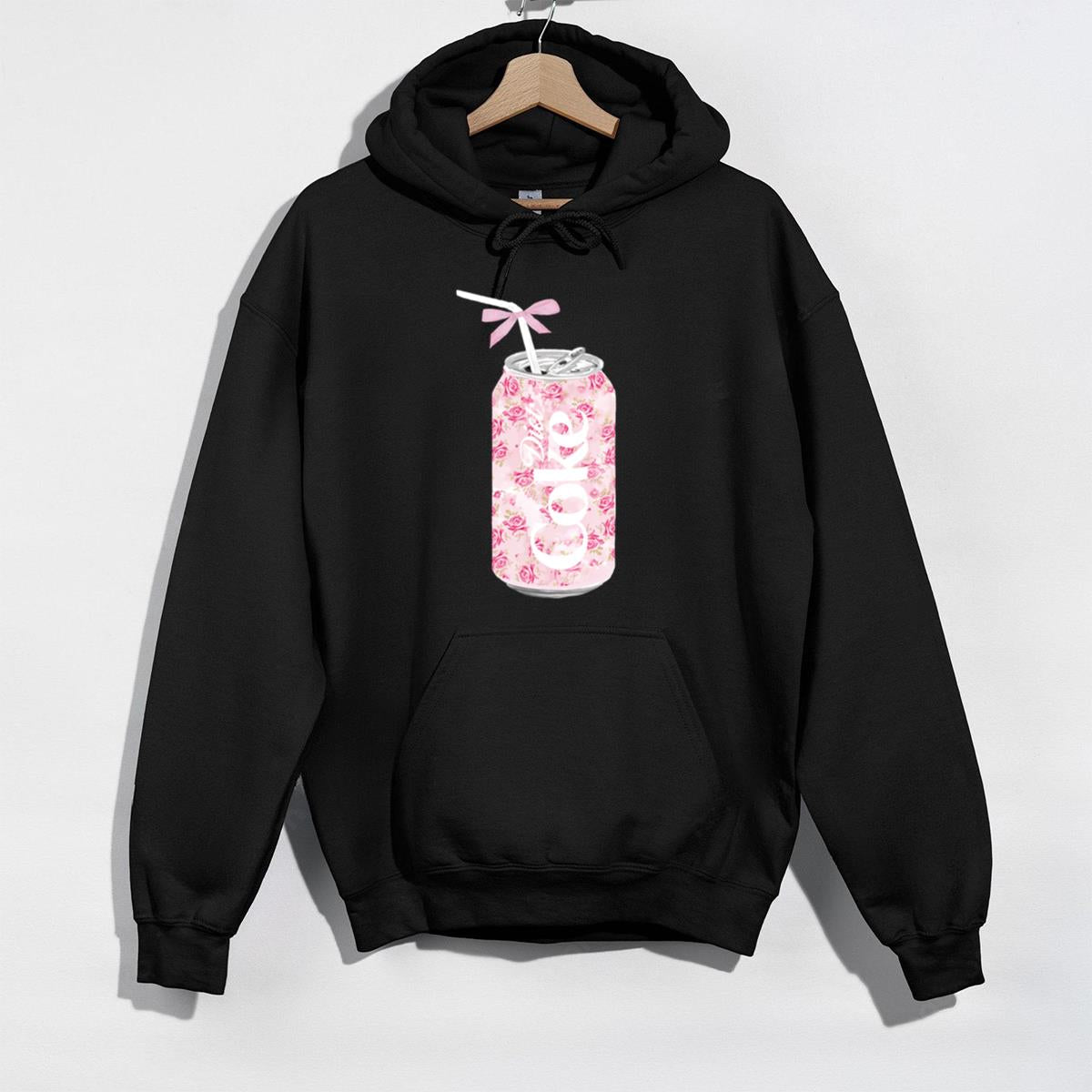 Coquette Diet Coke Floral Vintage Retro Cute Baby Pink Bow Unisex Sweatshirt