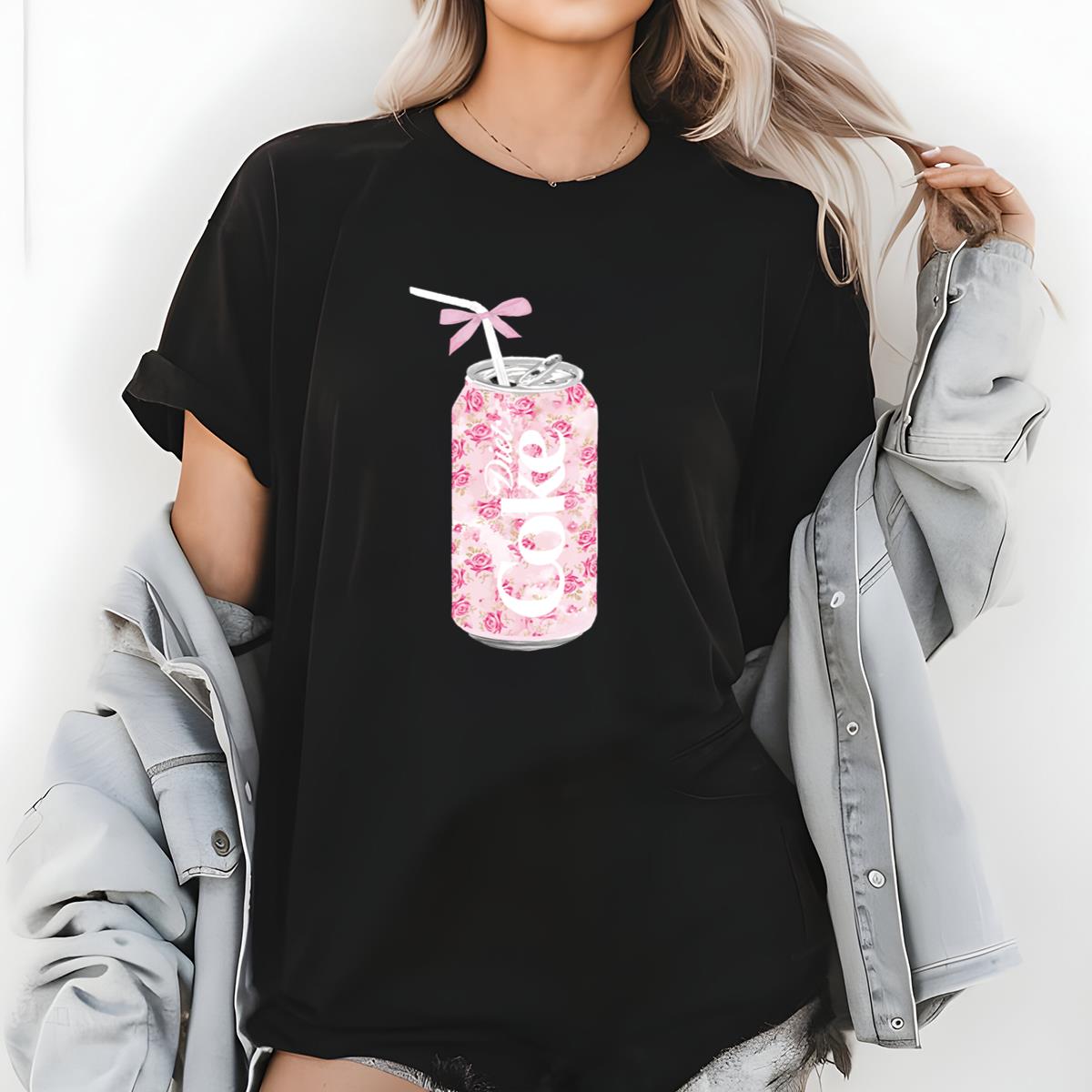 Coquette Diet Coke Floral Vintage Retro Cute Baby Pink Bow Unisex Sweatshirt
