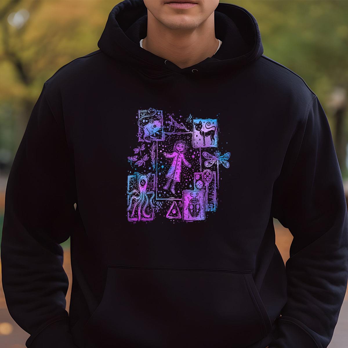 Coraline Dreaming Tunnel to Parallel World Classic Horror Movies Fans Sweatshirt Hoodie Unisex Black