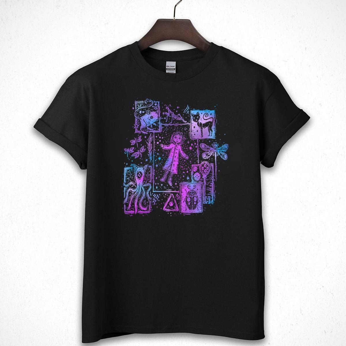 Coraline Dreaming Tunnel to Parallel World Classic Horror Movies Fans Sweatshirt Hoodie Unisex Black