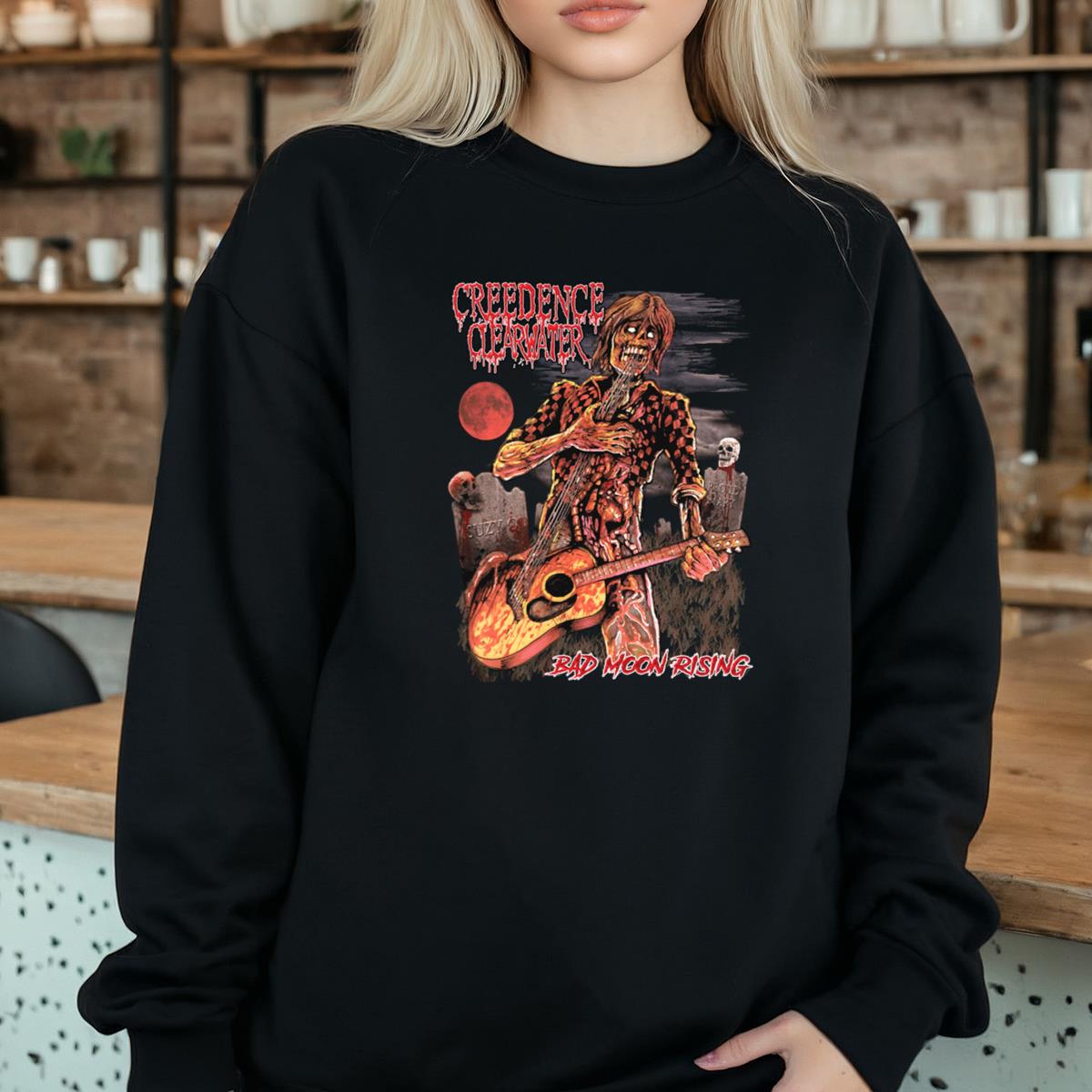 Creedence Clearwater Revival Vintage 70s Bad Moon Rising Collector Retro Black Unisex T-Shirt