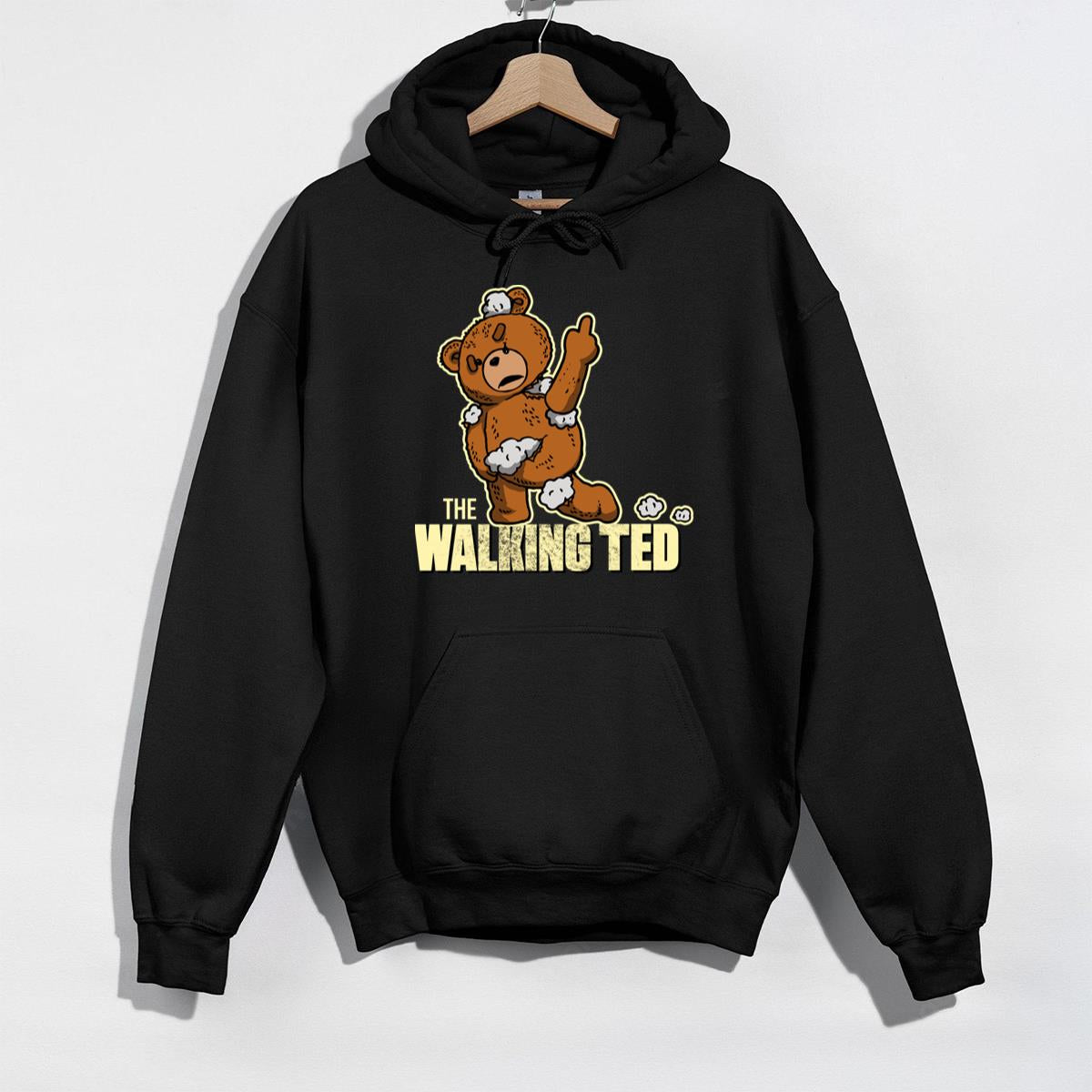 Funny Zombie Teddy Bear Graphic Tee - The Walking Ted Distressed Style T-Shirt 