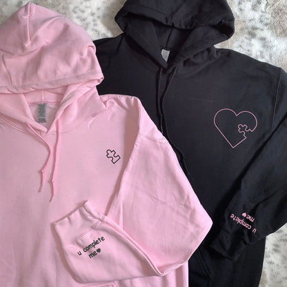 Boyfriend and Girlfriend Matching Hoodies for Couples - Custom Embroidered Sweatshirts