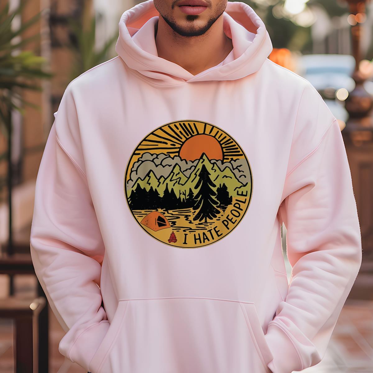 I Hate People Vintage Nature Hiking Camping Mountain Outdoor Unisex T-Shirt