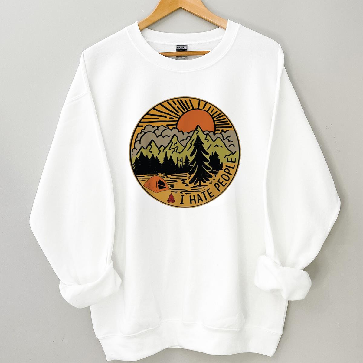 I Hate People Vintage Nature Hiking Camping Mountain Outdoor Unisex T-Shirt