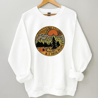 I Hate People Vintage Nature Hiking Camping Mountain Outdoor Unisex T-Shirt