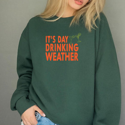 Its Day Drinking Weather Vintage Graphic Unisex T-Shirt