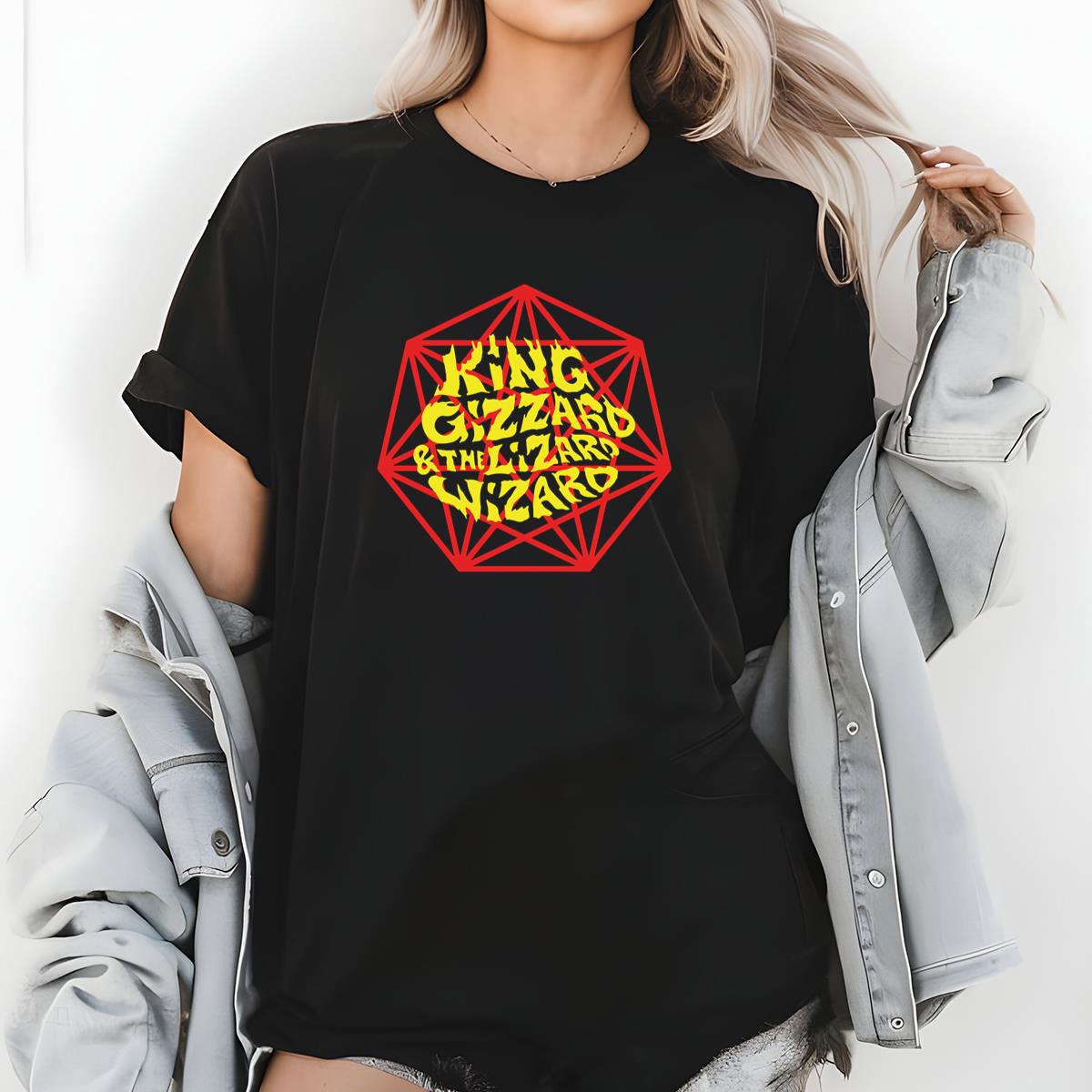 King Gizzard And The Lizard Wizard Vintage 2010s Tour Official Fan Crewneck Short Sleeve Black Unisex T-Shirt