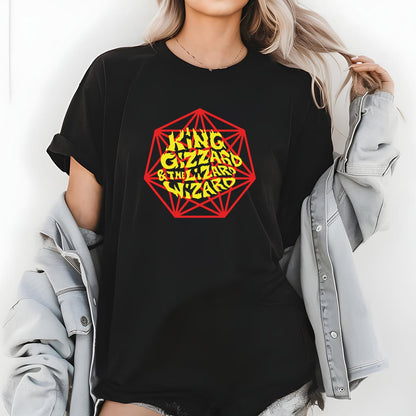 King Gizzard And The Lizard Wizard Vintage 2010s Tour Official Fan Crewneck Short Sleeve Black Unisex T-Shirt