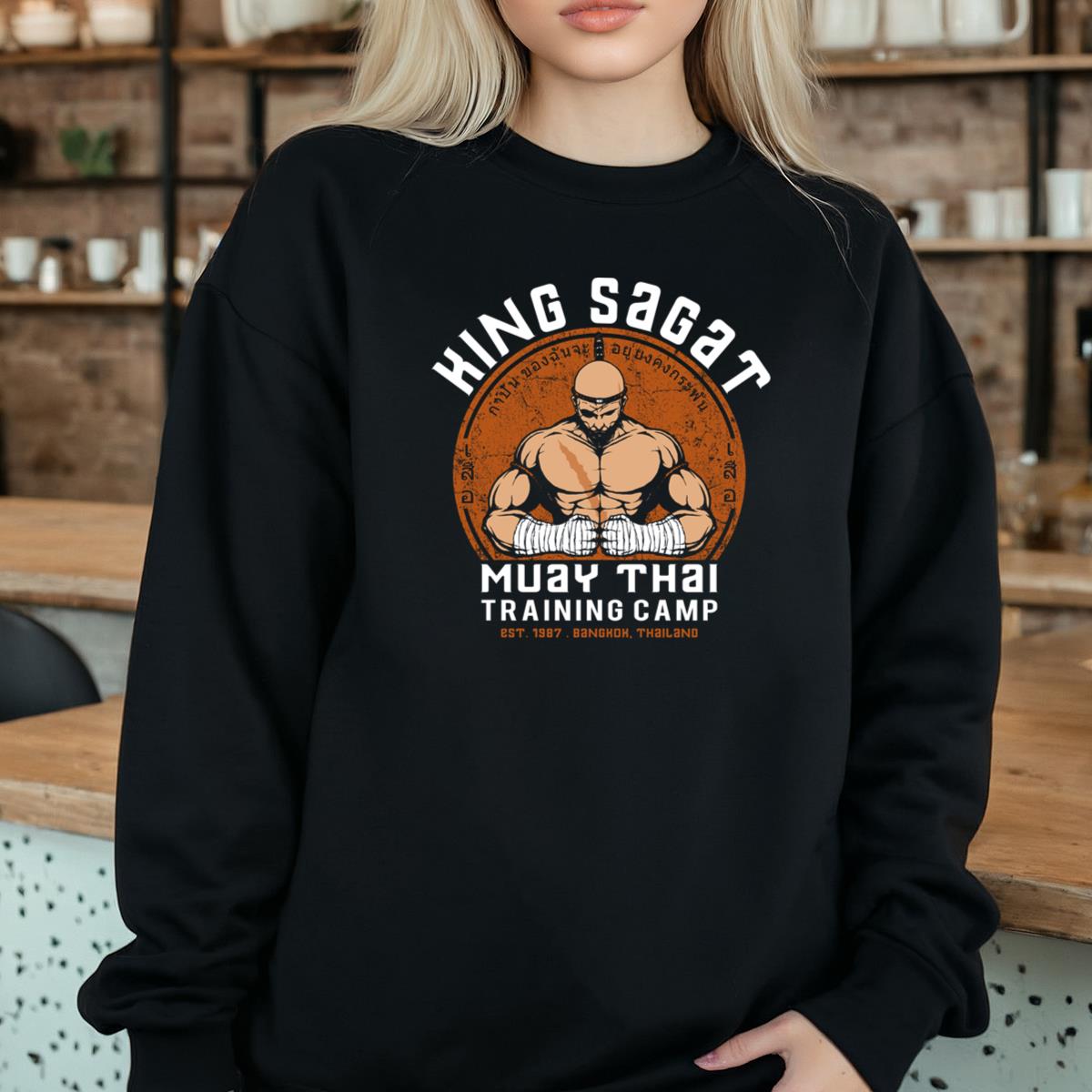 Muay Thai Training Camp Graphic Tee - King Sagar - Vintage Style T-Shirt 