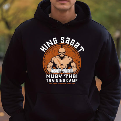 Muay Thai Training Camp Graphic Tee - King Sagar - Vintage Style T-Shirt 