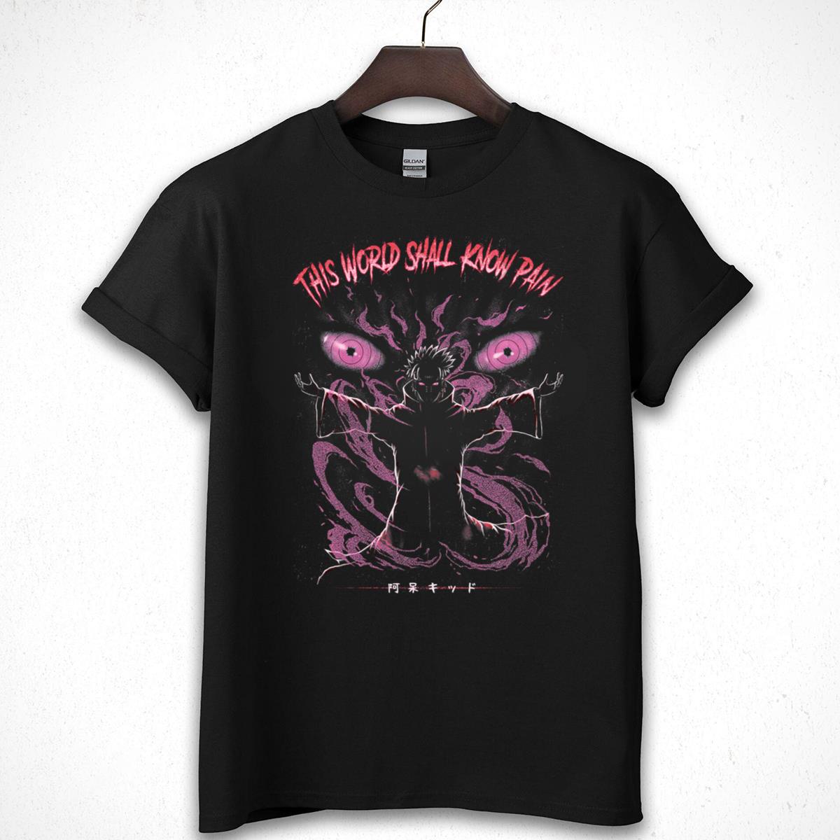 Now This World Shall Know Pain! Vintage 2000s Anime Fan Black Unisex T-Shirt