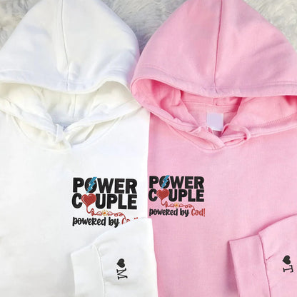 Power Couple Matching Hoodies for Couples - Custom Embroidered Sweatshirts