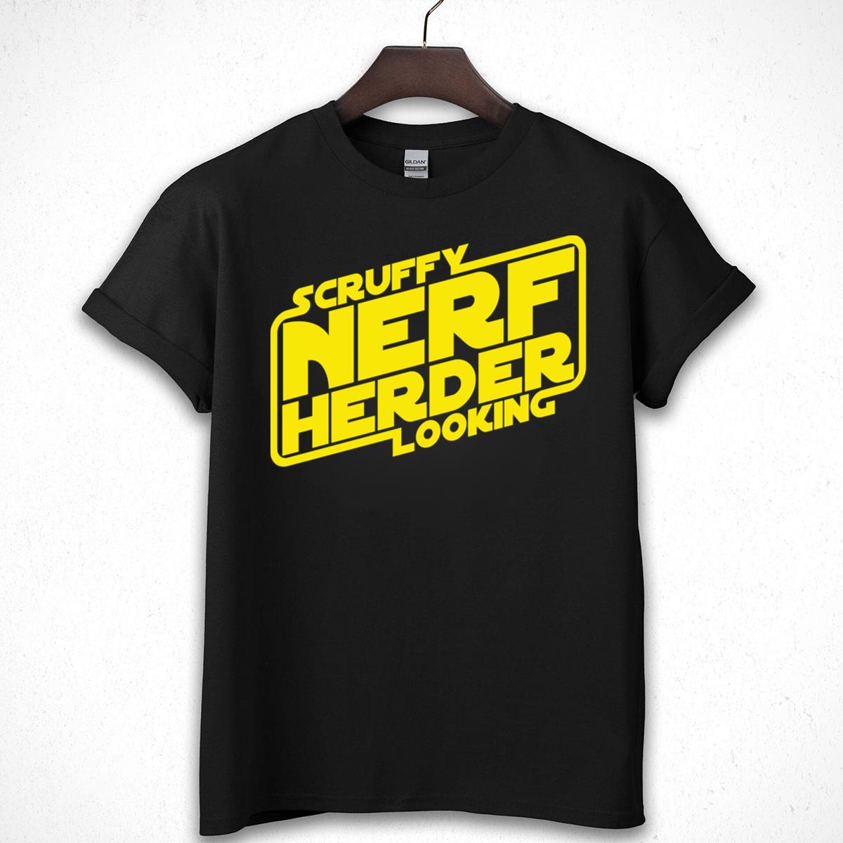 Scruffy Nerf Herder Looking Funny Sci-Fi Graphic T-Shirt 