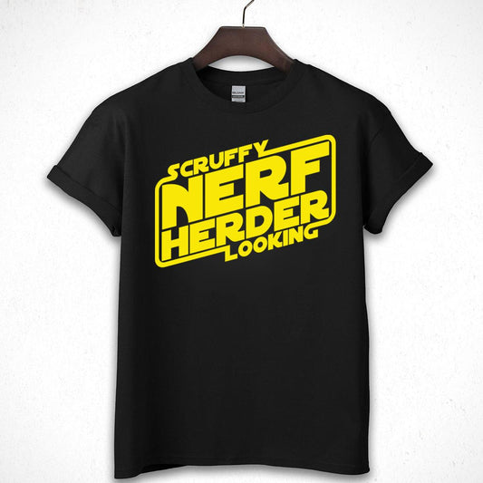 Scruffy Nerf Herder Looking Funny Sci-Fi Graphic T-Shirt 