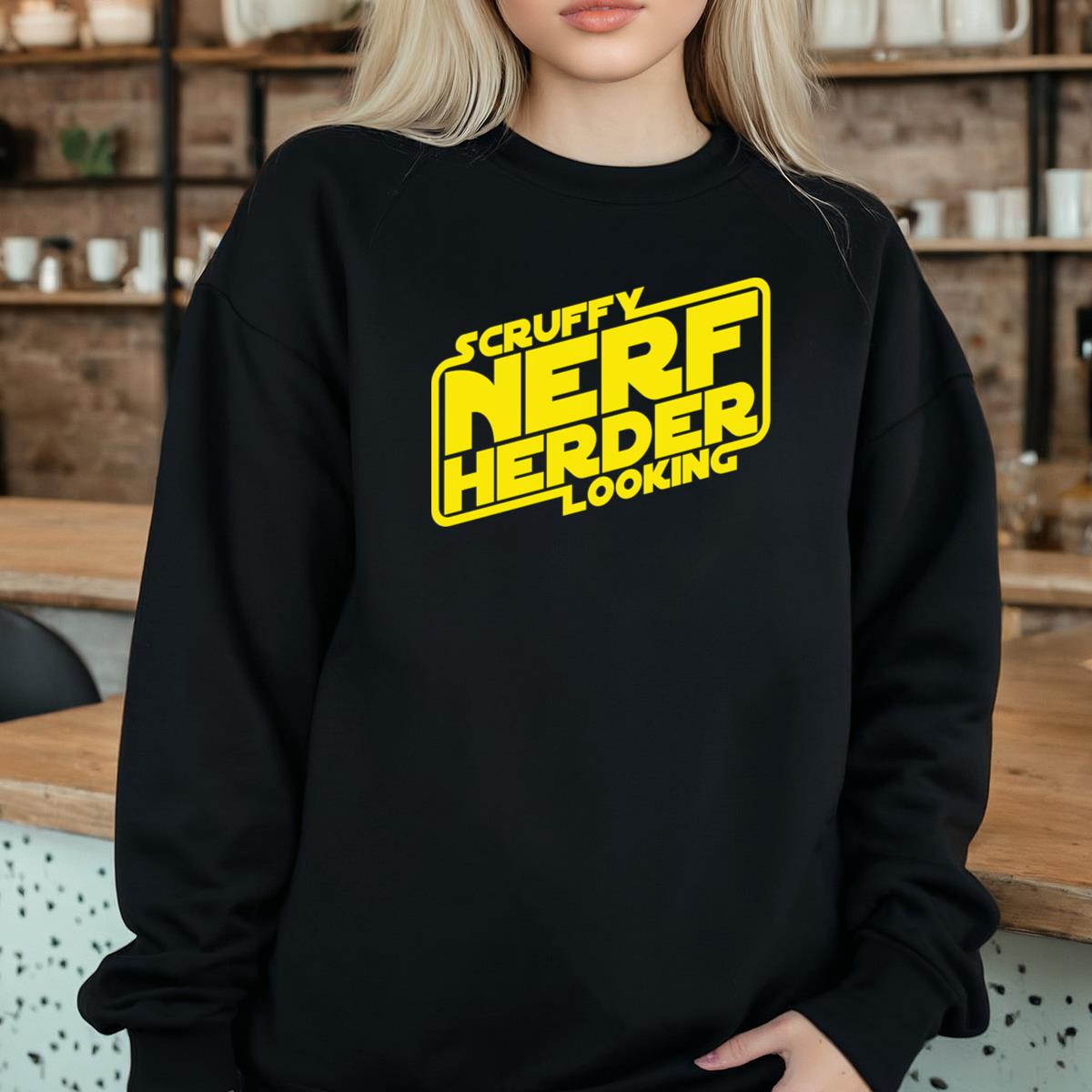 Scruffy Nerf Herder Looking Funny Sci-Fi Graphic T-Shirt 