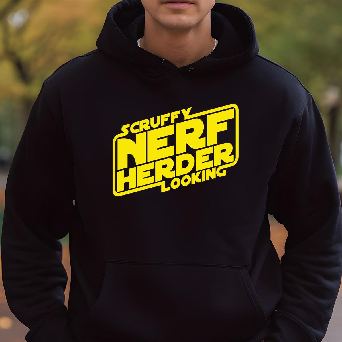 Scruffy Nerf Herder Looking Funny Sci-Fi Graphic T-Shirt 