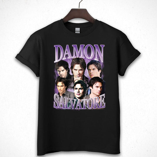 The Vampire Diaries Vintage 2000s TV Series Ian Somerhalder Damon Salvatore Collector Edition Black Unisex T-Shirt