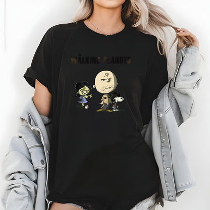 The Walking Peanuts Zombie Mashup Funny Graphic T-Shirt 