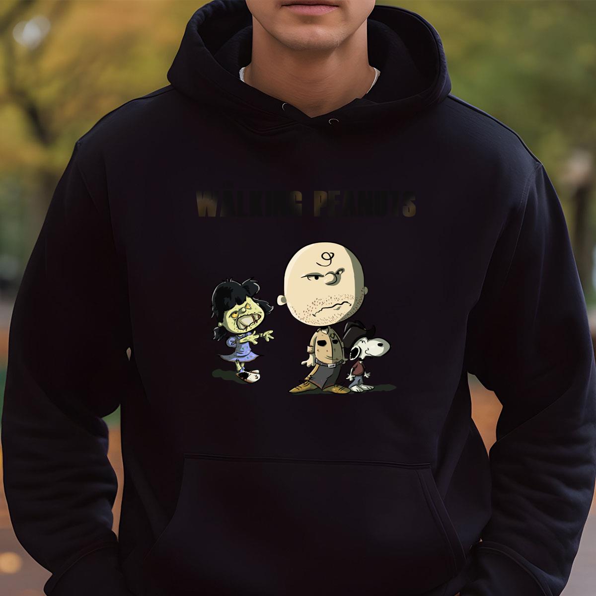 The Walking Peanuts Zombie Mashup Funny Graphic T-Shirt 