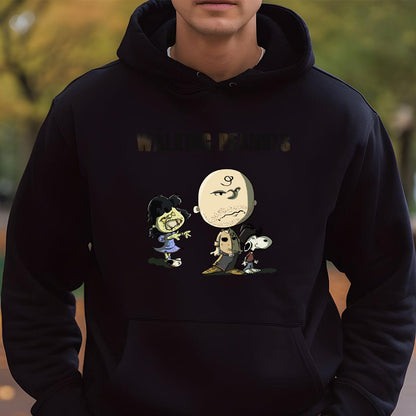The Walking Peanuts Zombie Mashup Funny Graphic T-Shirt 