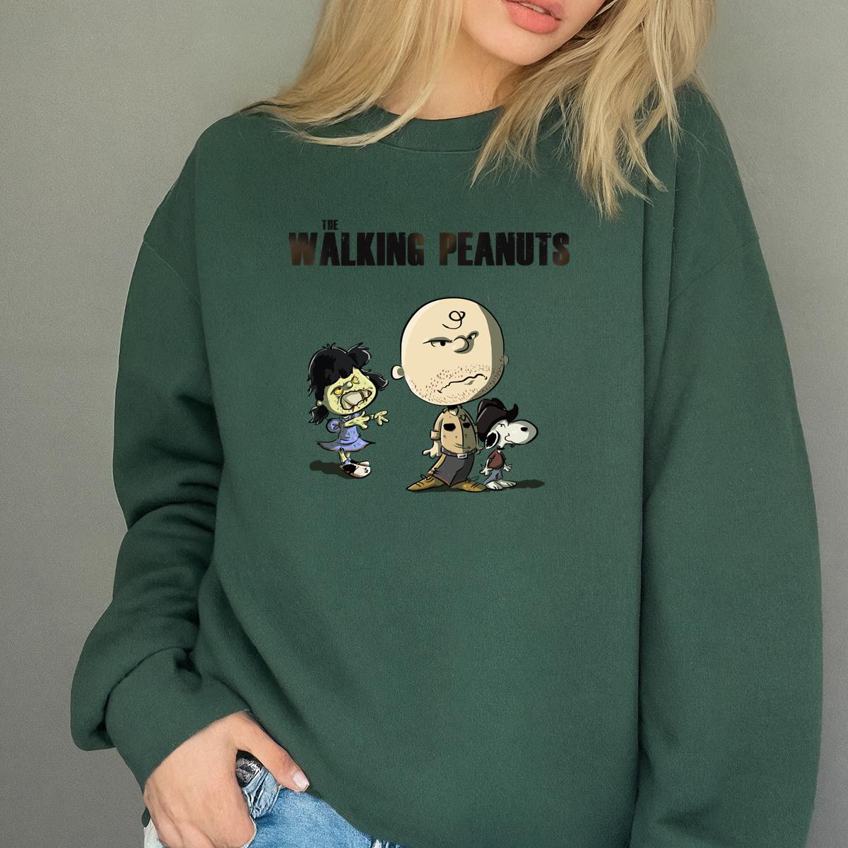 The Walking Peanuts Zombie Mashup Funny Graphic T-Shirt 