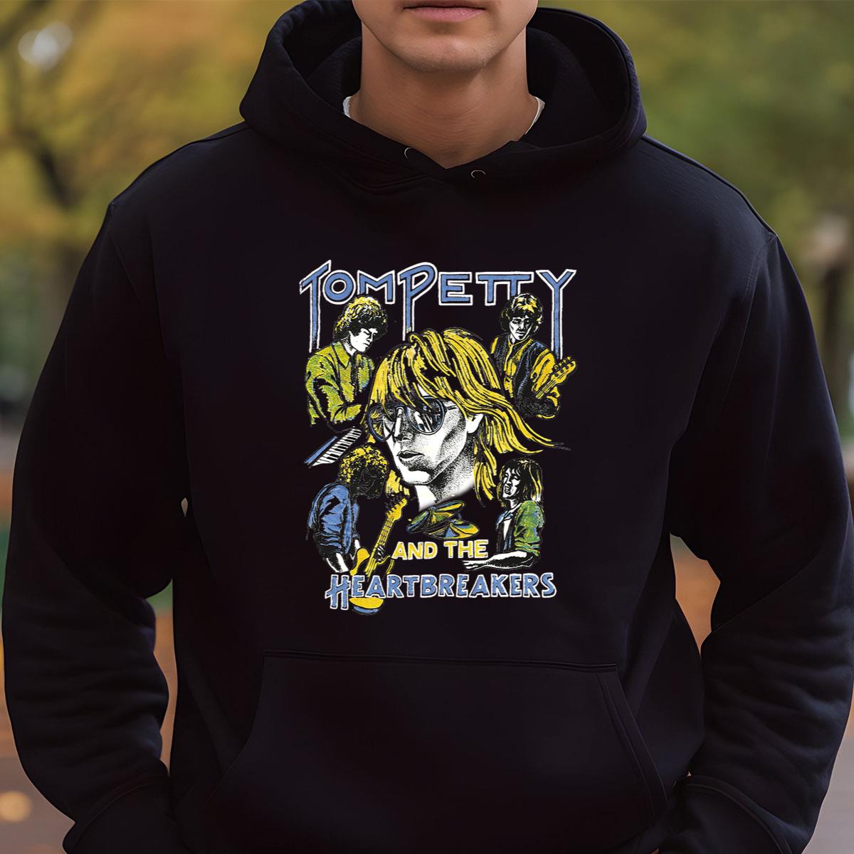 Tom Petty & The Heartbreakers Vintage 80s Rock Band Inspired Official Fan Black Unisex T-Shirt