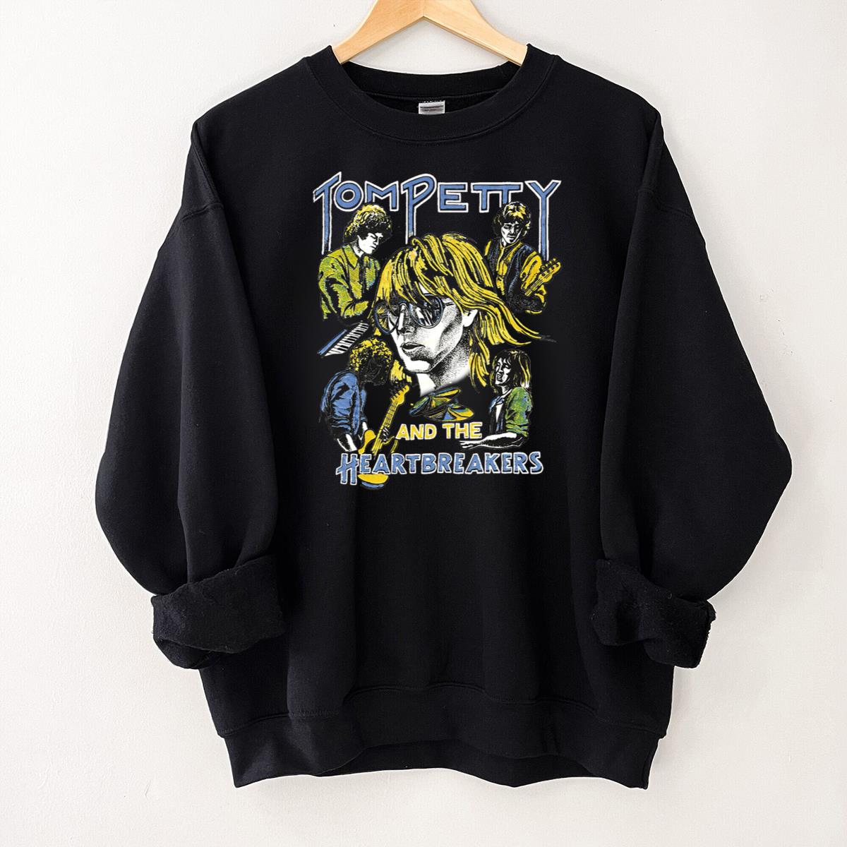 Tom Petty & The Heartbreakers Vintage 80s Rock Band Inspired Official Fan Black Unisex T-Shirt