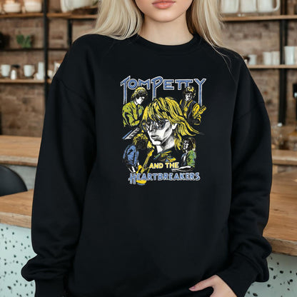 Tom Petty & The Heartbreakers Vintage 80s Rock Band Inspired Official Fan Black Unisex T-Shirt