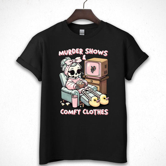 True Crime Junkie Vintage Skeleton Sublimation Collector Black Unisex T-Shirt