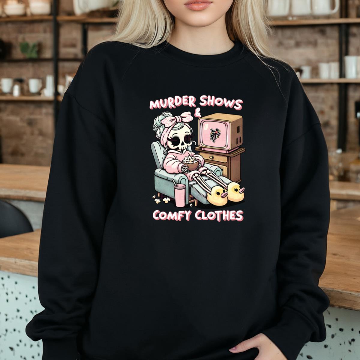 True Crime Junkie Vintage Skeleton Sublimation Collector Black Unisex T-Shirt