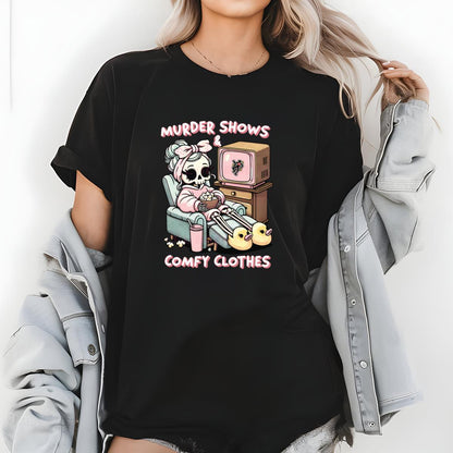 True Crime Junkie Vintage Skeleton Sublimation Collector Black Unisex T-Shirt