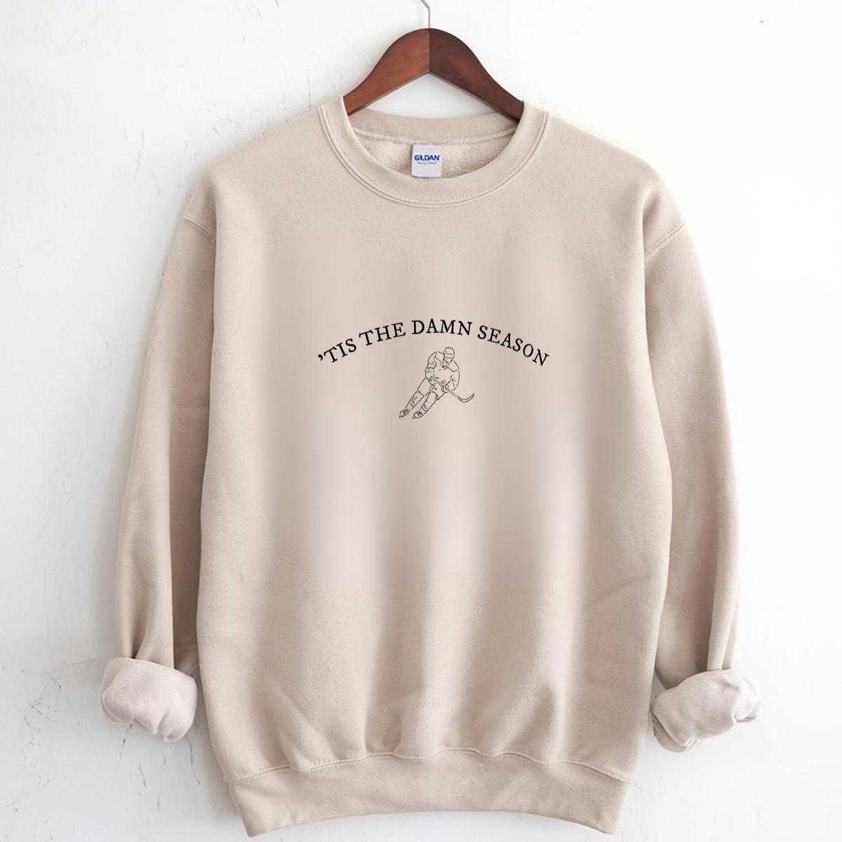 TTDS Hockey Crewneck Sweatshirt Vintage 80s Hockey Fan Classic Gray Unisex