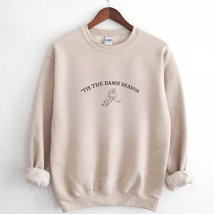 TTDS Hockey Crewneck Sweatshirt Vintage 80s Hockey Fan Classic Gray Unisex