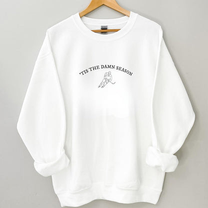 TTDS Hockey Crewneck Sweatshirt Vintage 80s Hockey Fan Classic Gray Unisex