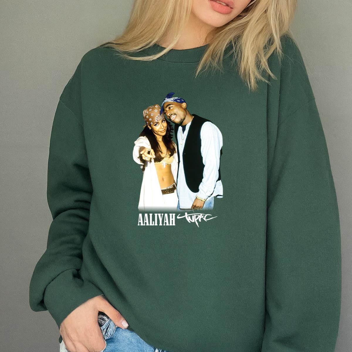 Tupac & Aaliyah Vintage 90s R.I.P Memorial Collector Black Unisex T-Shirt