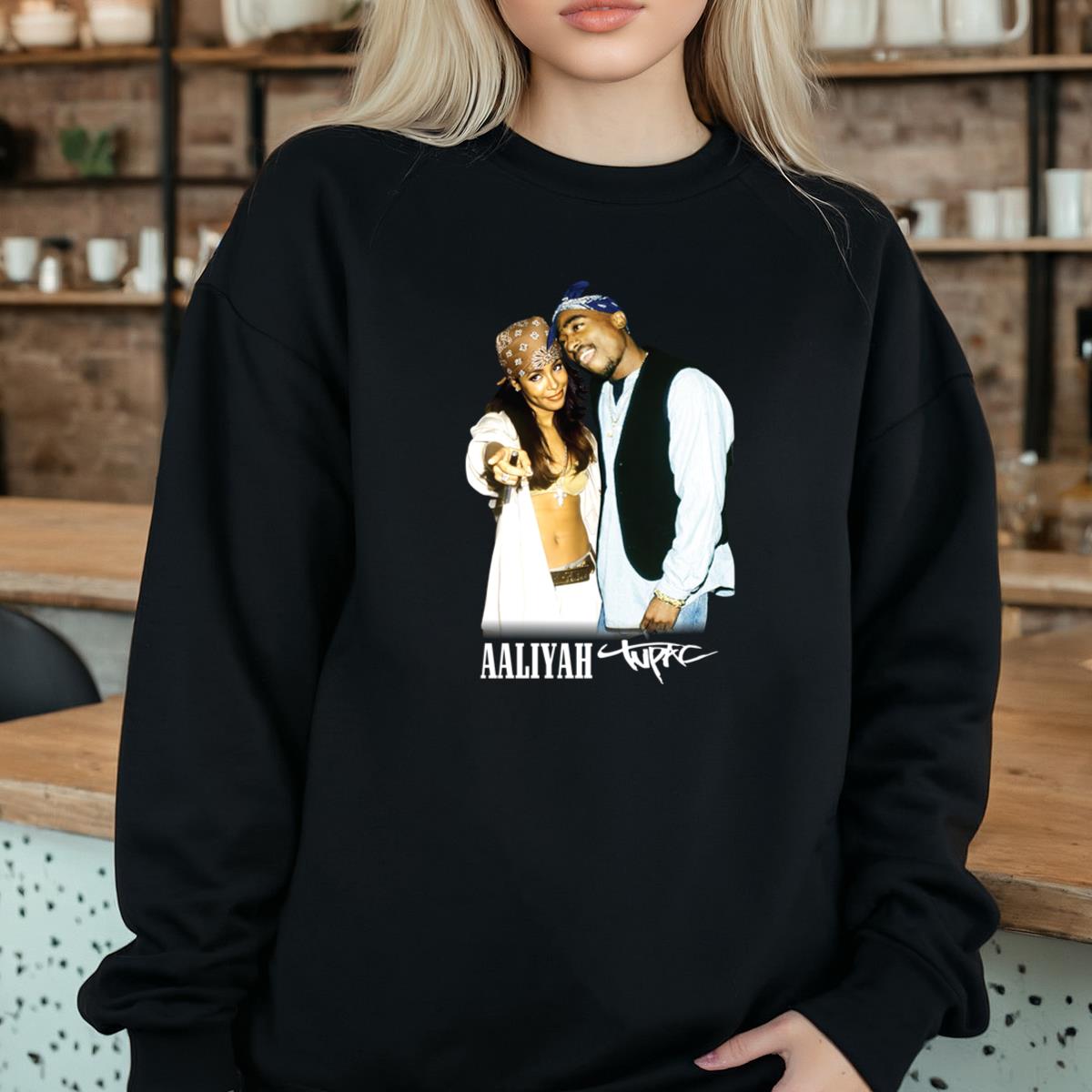 Tupac & Aaliyah Vintage 90s R.I.P Memorial Collector Black Unisex T-Shirt