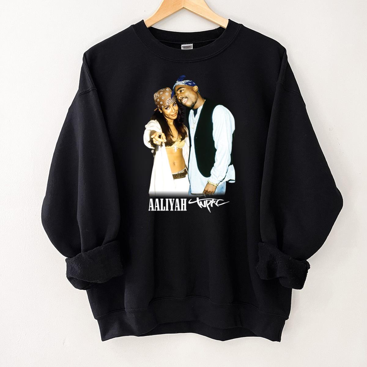 Tupac & Aaliyah Vintage 90s R.I.P Memorial Collector Black Unisex T-Shirt