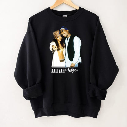 Tupac & Aaliyah Vintage 90s R.I.P Memorial Collector Black Unisex T-Shirt