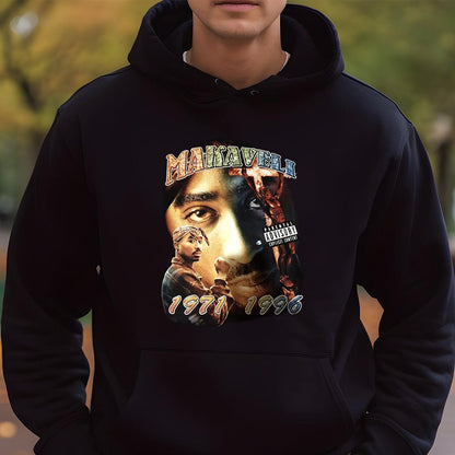 Tupac Vintage 90s Makaveli Rap Music Fan Black Unisex T-Shirt