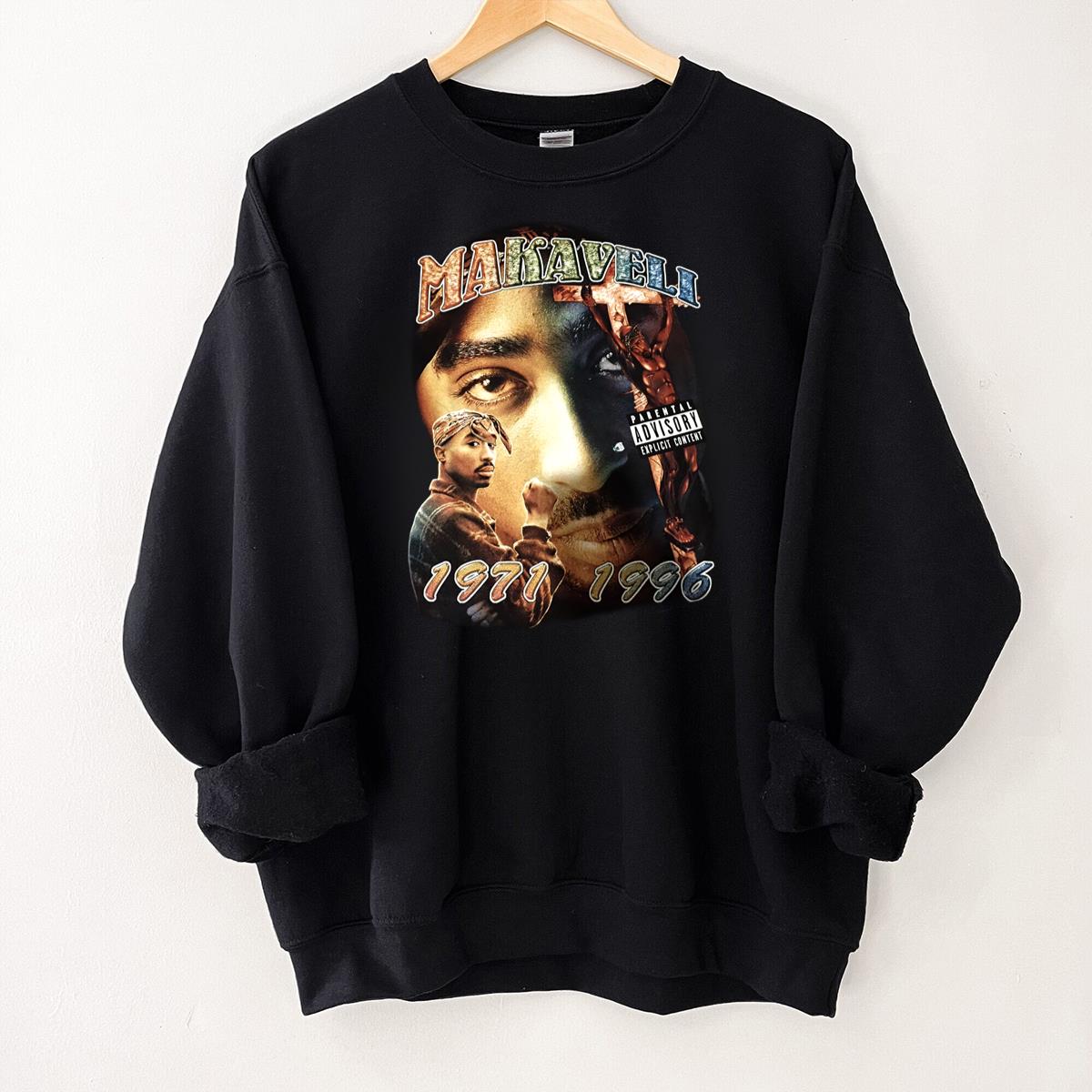 Tupac Vintage 90s Makaveli Rap Music Fan Black Unisex T-Shirt