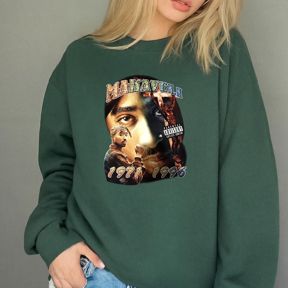 Tupac Vintage 90s Makaveli Rap Music Fan Black Unisex T-Shirt