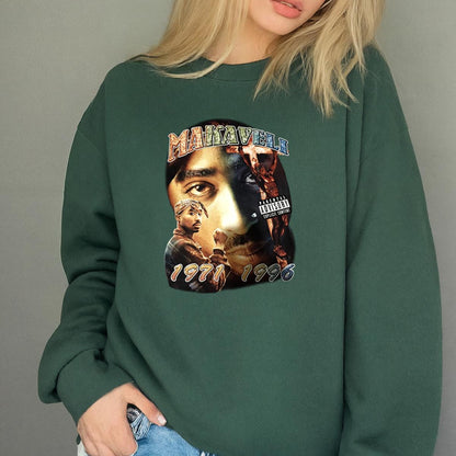 Tupac Vintage 90s Makaveli Rap Music Fan Black Unisex T-Shirt