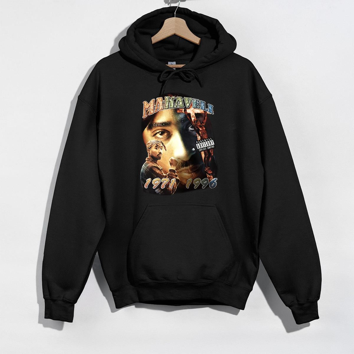 Tupac Vintage 90s Makaveli Rap Music Fan Black Unisex T-Shirt